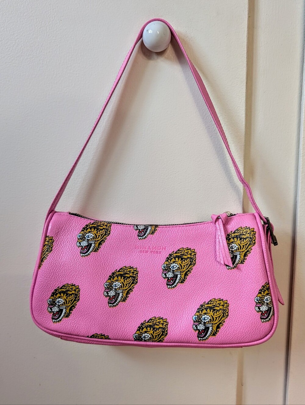 Min And Mon Neon Pink Adjustable Leather Shoulder Bag